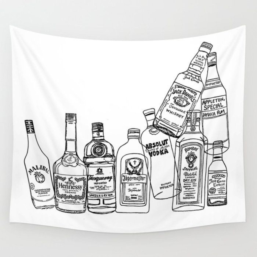 Society 6 Custom Alcohol Bottles Tapestry